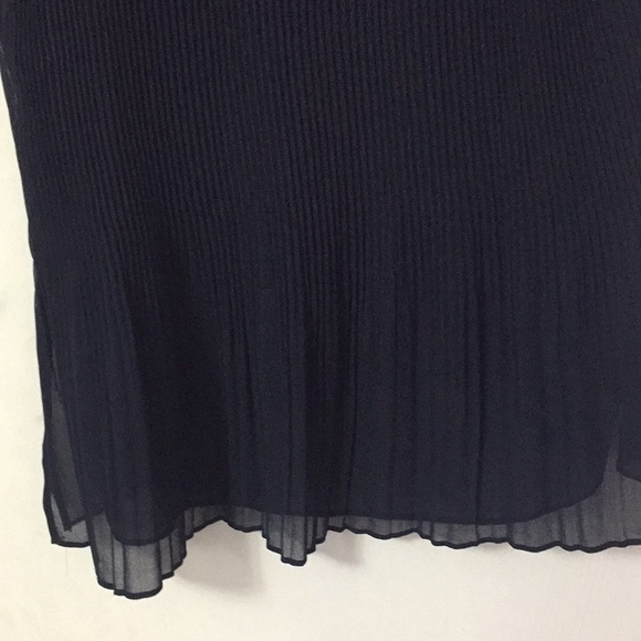 Zara Navy Blue Pleated Sleeveless Top/Blouse - Picture 7 of 9